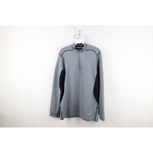 Nike Pro Combat Mens Medium Fitted Compression Hyperwarm Half Zip Pullover Top